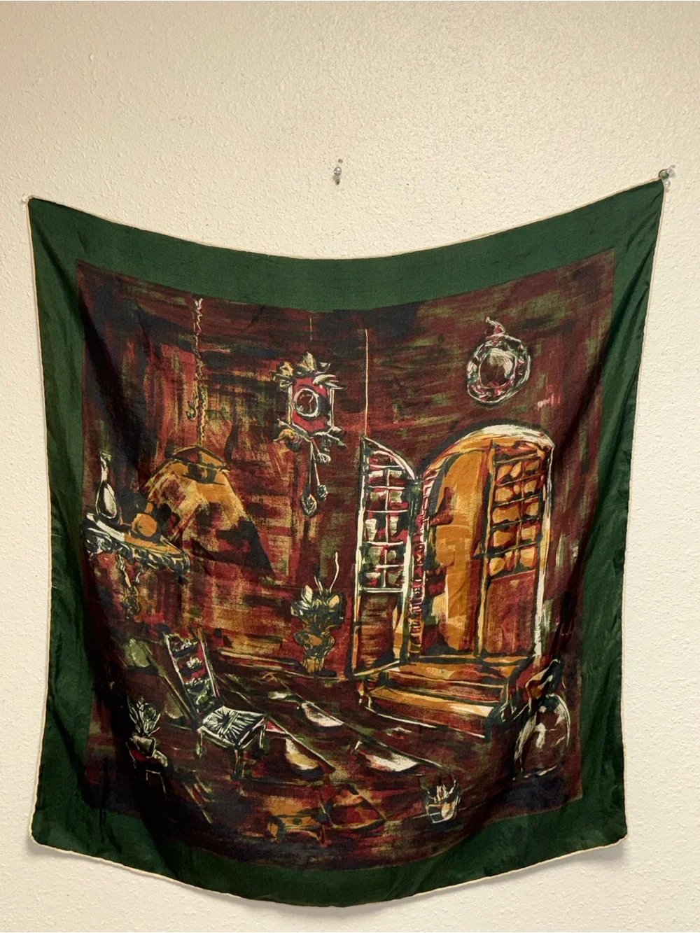 Green and Brown Vintage- scarf